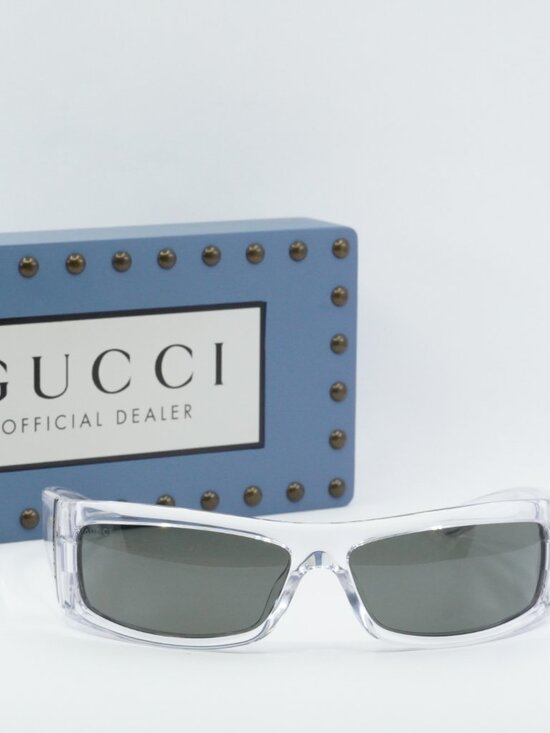 Gucci GG1492S 004 Rectangle Sunglasses - Crystal/Grey main image 10